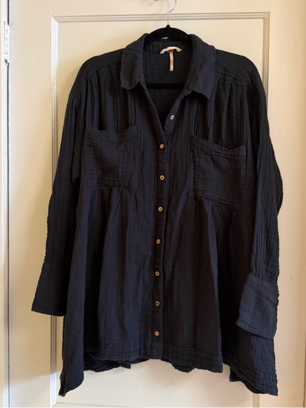 Free People Cardiff Cotton Gauze Button-Up Shirt